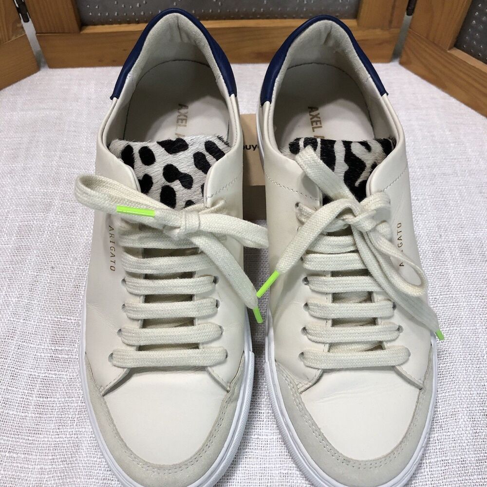 Axel Arigato Clean 90 Handmade Sneakers Womens 7.5 Calf Hair Leather Beige Luxe